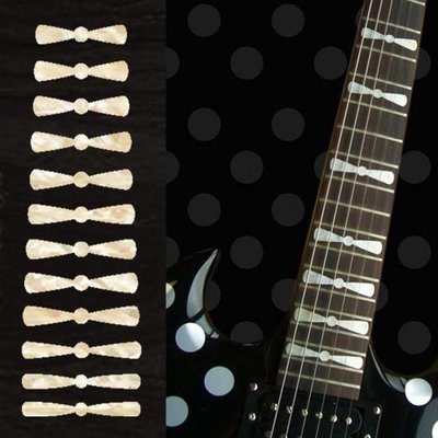 園之屋 現貨 日本製 Inlay sticker 珍珠白色 紳士領結 指板貼紙 民謠吉他 電吉他 貝斯