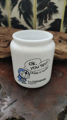 【二手】中古回流哆啦A夢Im Doraemon奶玻璃密封罐  回流 舊貨 收藏 【華夏禦書房】-673