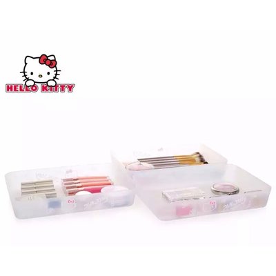 三麗鷗 Hello kitty 凱蒂貓 收納盒 文具 抽屜 冰箱 浴室 化妝品 餐具 整理盒 分隔盒 (套裝)
