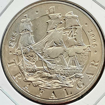 【二手】 英國 2005年 拉法加海戰150周年 5鎊 克朗型紀念幣891 紀念幣 錢幣 收藏【奇摩收藏】