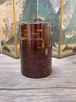 日本 櫻皮細工 茶葉罐 櫻樹皮 儲存罐 品相如圖  偏遠4793