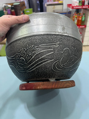 日本回流，鋁制火缽 大和制  古錫火鉢大和製 手炙 火鉢
