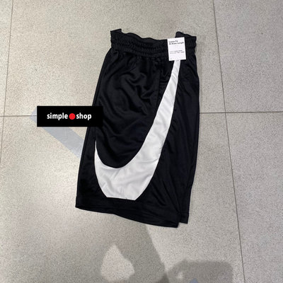 【Simple Shop】NIKE SWOOSH 大勾 籃球褲 運動短褲 球褲 黑色 白勾 男款 DH6764-013