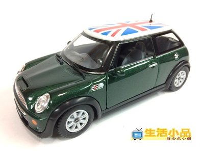 ☆生活小品☆ 模型 MINI COOPER S *英國旗綠色* 迴力車 歡迎選購^^