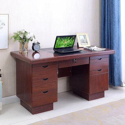 廠家出貨辦公桌1.4米家用寫字桌1.2米式電腦桌抽屜帶鎖臥室書桌學習桌子