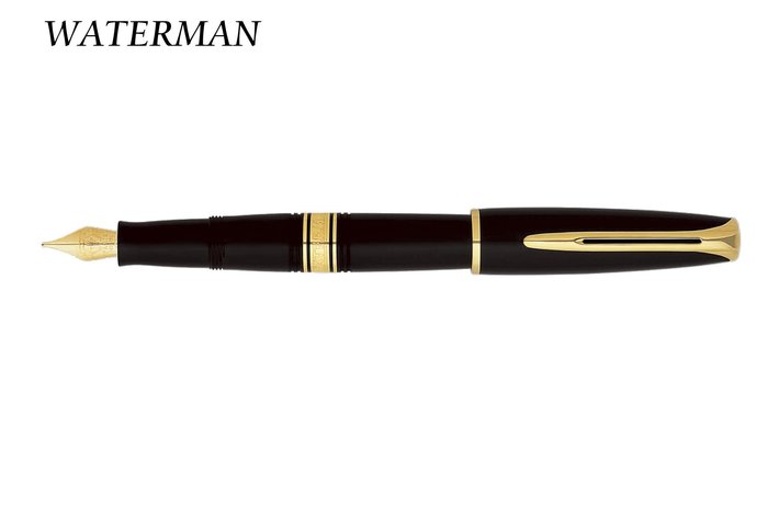 Penworld 法國製waterman威迪文查理斯登黑桿金夾鋼筆18k F尖w0700980 Yahoo奇摩拍賣