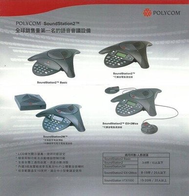大台北科技~會議電話 Polycom SoundStation2-EX LCD+收音麥克風*2 SS2 八爪魚