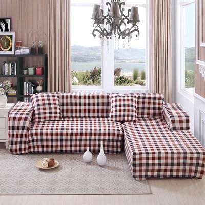 【RS Home】單人座沙發套彈性沙發套沙發墊沙發巾沙發布床墊保潔墊沙發彈簧床折疊沙發 [咖啡格子單人座]