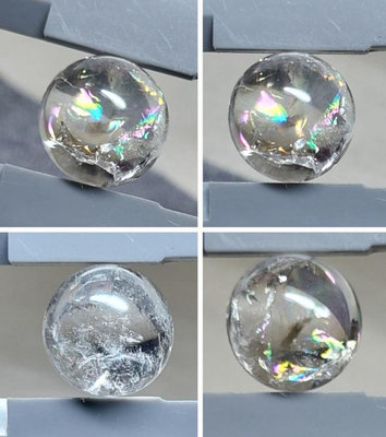 天然白阿賽水晶球15-16mm（淨化，能量之石）