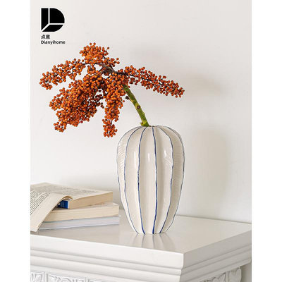 陶瓷花瓶擺件客廳插花創意白色鮮花水養水培高級感復古干花輕奢大