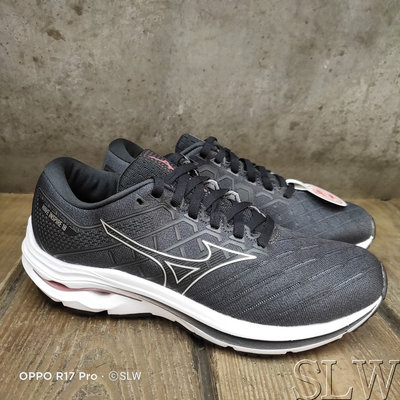 『 SLW 』J1GD224604 女 MIZUNO WAVE INSPIRE 18 美津濃 寬楦 慢跑鞋 黑 26