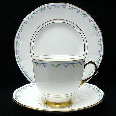 【timekeeper】 英國製Tuscan托斯卡尼重金手繪三件式骨瓷咖啡杯+盤(免運)