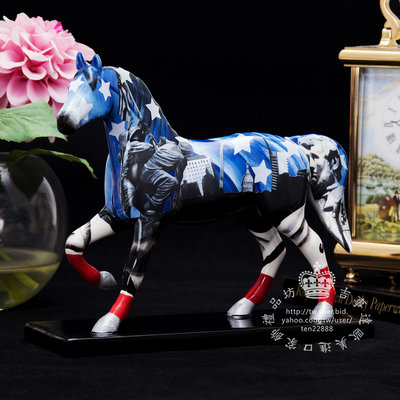 【擎上閣】美國Painted Ponies 2008年拉什莫爾山總統雕像陶瓷馬 收藏藝術品擺飾