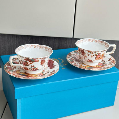 英國皇家皇冠Royal Crown Derby德貝百鳥朝鳳骨瓷歐式茶杯咖啡杯碟茶具。