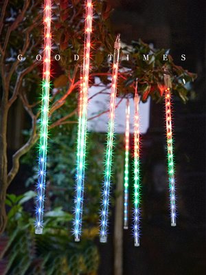 太陽能流星雨LED燈串七彩戶外防水亮化滿天星變色裝飾掛樹瀑布燈