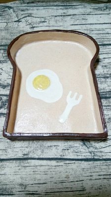 艾苗小屋-日本職人作家荷包蛋叉子土司焗烤皿