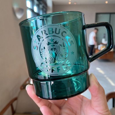 下殺 星巴克杯子韓國22周年墨綠色玻璃杯經典女神桌面杯咖啡志濾水杯