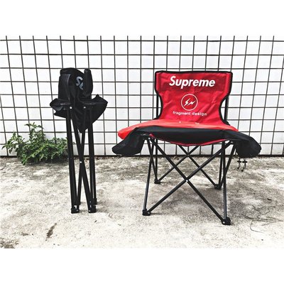 包郵supreme椅子釣魚椅戶外野營沙灘陽台休閒椅可折疊背包車載便