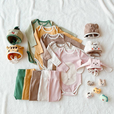 (+預購)棉質長袖三件組嬰兒套裝☐童裝 寶寶衣服(尺寸66-90cm)