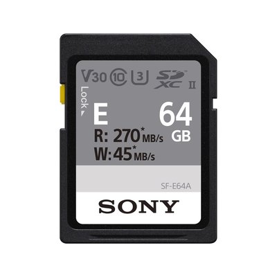 SONY SF-E64A SDXC-64G 讀270MB/s UHS-Ⅱ V30 Class10･4K影片 防水 公司貨