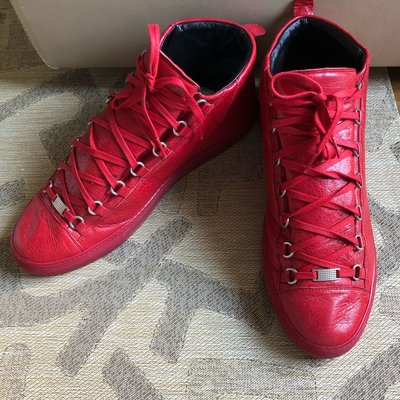 [品味人生]保證正品 Balenciaga  暗紅色長統短靴 size 46  (適合大腳)