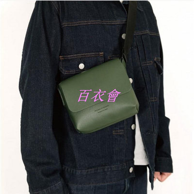 【百衣會】 現貨韓國ins胸包mini斜背包男設計同款pu質感小方包cos包綠色黑色手機包男款