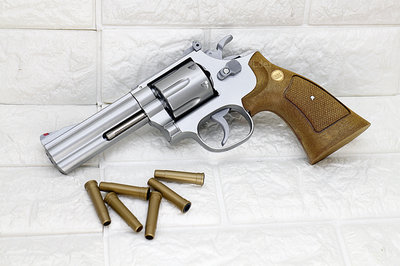 [01] UHC 4吋 左輪 手槍 空氣槍 銀 ( BB槍BB彈玩具槍蟒蛇牛仔城市獵人左輪槍4"PYTHON UA933