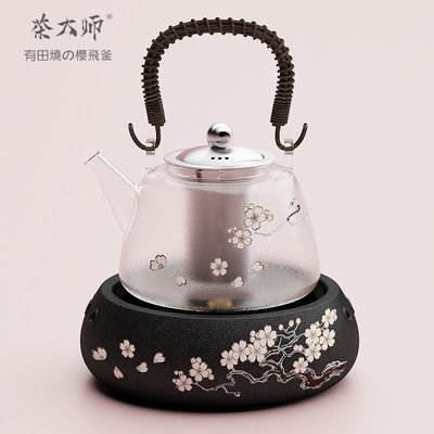 熱賣 茶大師有田燒電陶茶爐 煮茶器日本南部老鑄鐵壺玻璃壺純手工銀壺