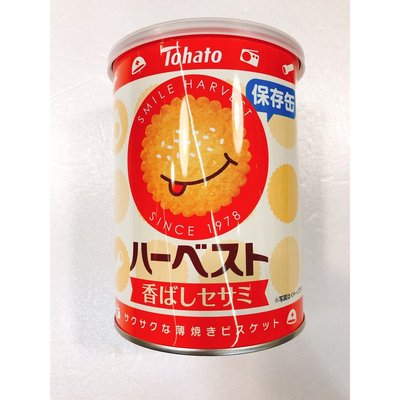 日本餅乾 日系零食 地震餅 防災食品 東鳩 芝麻薄餅保存罐
