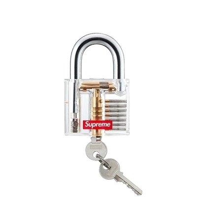 下殺-Supreme潮牌透明鎖20ss Transparent Lock金屬鎖頭鑰匙背包掛鎖