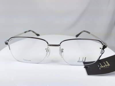 『逢甲眼鏡』dunhill 全新正品 鏡框 銀色半框 銀色鏡腳 純鈦材質 極輕質感【VDH174J 0579】