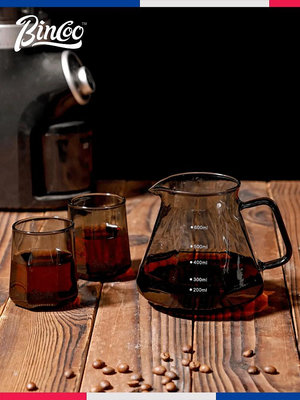 咖啡器具 Bincoo手沖咖啡壺高硼硅玻璃分享壺帶杯套裝
