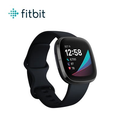 送伯朗曼特寧咖啡 Fitbit Sense 健康智慧 碳黑色 心率追蹤 免持通話 防水 GPS 手錶 血氧