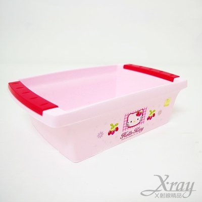 Kitty置物盤(粉色.草莓)，浴室收納整理置物架.長方盆.雜物盆.韓國製，X射線【C130056】
