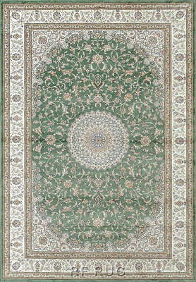 比利時製 皇宮絲毯 95x140cm 波斯綠色 新古典風格地毯 壁毯 掛毯 地墊 踏墊