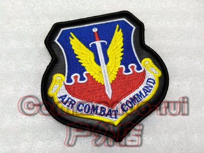 美國 空戰司令部 Air Combat Command/ACC 皮革底 刺繡徽章/胸章