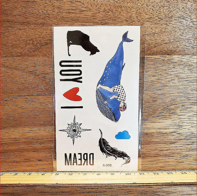 【萌古屋】鯨魚之夢X-509 - 腳踝手踝男女防水微紋身貼紙刺青貼紙