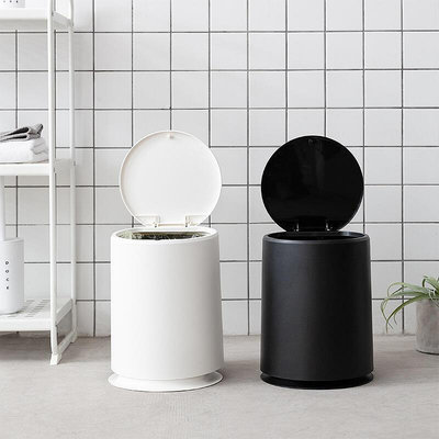 家用垃圾桶按壓式帶蓋衛生間廁所創意廚房桌面大號客廳臥室翻蓋式B5