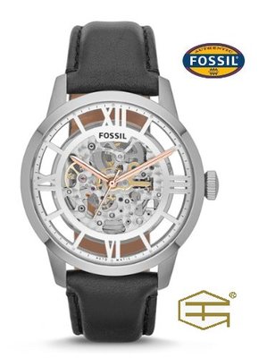【天龜】 FOSSIL 羅馬鏤空機械 時尚皮革腕錶 ME3041