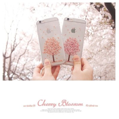 韓國正品iPhone6 plus透明矽膠套手機殼蘋果6s浪漫櫻花花朵保護套