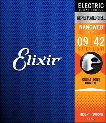 ☆唐尼樂器︵☆ Elixir NANOWEB 12002 (09-42) 薄膜 防鏽鍍膜 電吉他弦
