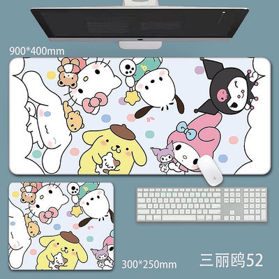 哆啦夢 90x40cm 可愛卡通鼠標墊大號哆啦A夢遊戲鍵盤墊三麗鷗蠟筆小新桌電腦辦公桌地毯
