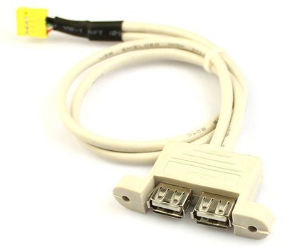 [已含稅]30釐米 主板9PIN轉USB2.0轉接線 2口 9針轉USB2.0母 可裝機箱擋板-