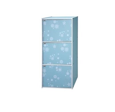 [家事達] 台灣SA-1330-BL《COLOR BOX》3格3門收納櫃 ~天空藍 特價 書櫃 收納櫃 門櫃