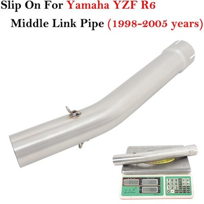 適用於 YAMAHA YZF R6 YZF-R6 1998-2005 年摩托車排氣逃生改裝中間連桿管連接 51mm 消音-概念汽車