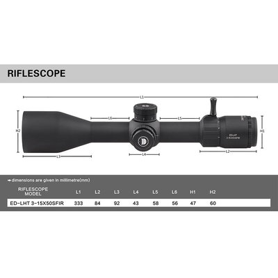 Speed千速（^_^) 發現者2022最新發售ED-LHT 3-15X50SFIR FFP 狙擊鏡