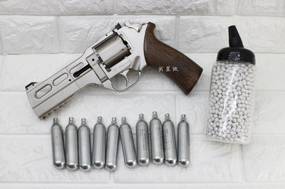 台南 武星級 Chiappa Rhino 50DS 左輪 手槍 CO2槍 銀 + CO2小鋼瓶 + 奶瓶( 左輪槍犀牛
