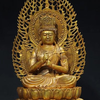 重さ約１３６０g仏教美術　澤田政廣　古銅　観音菩薩像　仏像　置物　高さ約28cm　M　R5543