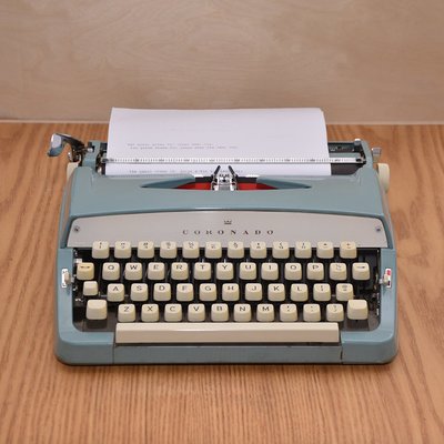 CORONA復古打字機藍綠色日本產1980年代正常使用古董收~特價