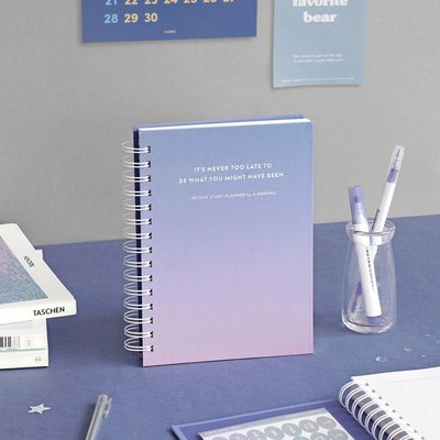 Ξ ATTIC Ξ 韓國iconic~ Study Planner 淡彩漸層 6個月份 線圈 讀書計畫 行事曆 學習計畫